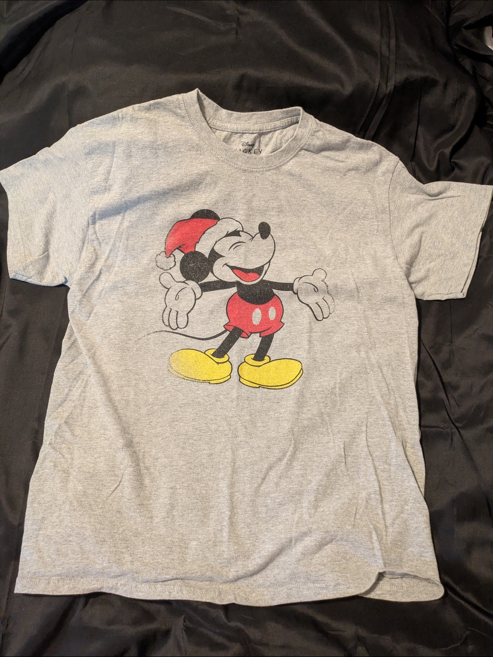 Disney Gray Mickey Mouse Logo Tee Size Large